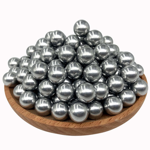 Plate of 150 X 43 Cal Aluminum Balls for Self-Defense, Reusable Solid Hard .43 Caliber Ammo Fit for T4E Walther and Glock, Silver