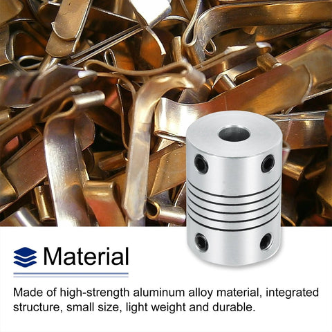 2 Pack 5mm To 6mm Aluminum Shaft Coupler 25mm Long 19mm OD Spring Type Flexible Coupler for 3D Printers CNC Machines