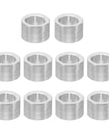 Built Tough M4 Aluminum Spacer Set 10 Pieces 4.1mm ID 6mm OD 4mm Long Fits Five Thirty Second Inch And M4 Screws, silver standoffs.
