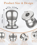 Polished silver ball lamp finial with 1/4-27 inch thread, showing dimensions and features for secure lampshade attachment.