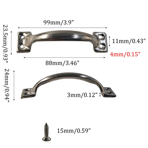 12 Pack 4 Inch Vintage Bow Cabinet Pulls In Silver For Barn Doors Dressers And Kitchen Cupboards With 48 Mounting Screws 99mm Length.