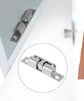 12Pcs Double Ball Tension Roller Cabinet Catch Latch Set 70mm Solid Brass Hardware installed on cabinet door, silver finish