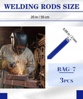 Welder using AWS BAg7 Silver Brazing Rods Flux Coated Solder Kit Pro Grade with 56 Percent Silver, 3 sticks, 2mm diameter, 20 inch length