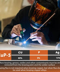 Welder using Pro Grade Silver Brazing Rods Set RIZENCE Fifteen Percent Silver AWS BCuP-5 Phos Copper