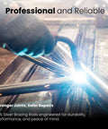 Close-up of welding with 42 Pcs BCuP-5 15 Percent Silver Brazing Rods for HVAC refrigeration and industrial welding.