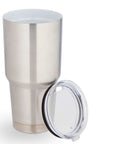 Ceramic Interior 30oz Wine Tumbler With Lid Double Wall Vacuum Insulated For Cold Or Hot Drinks Lightweight And Durable With Leak Proof Cap Wide Mouth BPA Free Mug With Bottom Grip Silver