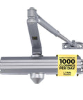 Medium/Heavy Duty Automatic Door Closer (Silver) - Commercial Grade, Contractors Choice, DC7016 Model shown in front view