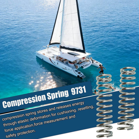 Compression Spring 0.105 Gauge One And One Eighth Inch By 3 Inch Silver Plated Steel Wire 2 Pack For Replacement And DIY Projects Durable And Consistent Performance Ideal For Cams Valves Clamps And Load Applications