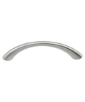 Silver Curved Drawer Handles Set Of 6 With Ergonomic Arch Design, image showing one handle in zinc alloy with a smooth finish.
