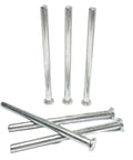 Six silver 6 Pack 3.5 Inch Interior Door Hinge Pins for doors replacement with screws on a white background