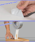 Bulk 48 Pack Silver Heavy Duty Go To Everyday Tough Duct Tape 2 Inch By 30 Yard Rolls Total 1440 Yards All Weather Waterproof Tear By Hand No Residue Indoor Outdoor Repairs Industrial And Professional Use Multi Purpose shown being torn by hand and sticking on a box.