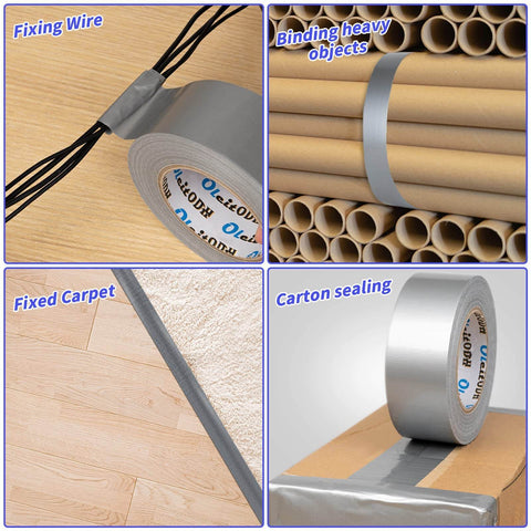 Bulk 48 Pack Silver Heavy Duty Go To Everyday Tough Duct Tape 2 Inch By 30 Yard Rolls Total 1440 Yards All Weather Waterproof for various repairs