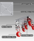 Furniture Dolly with 5 Wheels, Heavy Duty Carbon Steel Panel Furniture Movers, showing wheels and riveted metal panels