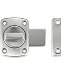 Brushed Silver Rotate Bolt Gate Latches Kit For Doors Cabinets Windows And Pet Doors, zinc alloy, antique style, front view