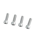 Close-up of four metal bolts from the Oil Filter Block Adapter Kit AN10 For RB20 RB25 RB26 RB30 Engines Heavy Duty Design.
