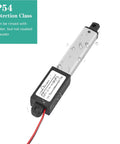 IP54 rated Compact 12V 4 Inch Linear Actuator AWINLI With 60N Thrust 15mm Per Second Speed, showing water resistance with droplets