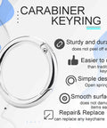 Ten Pack One Inch Metal Spring O Ring Carabiner Clips Keychains Snap Hooks with smooth surface and simple design for easy use.