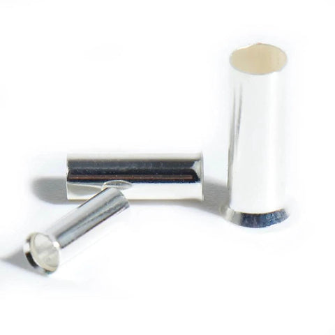 Close-up of insulated silver plated sleeves from All In One Wire Ferrules Kit With 1100 Pcs Tinned Copper Crimp Connectors