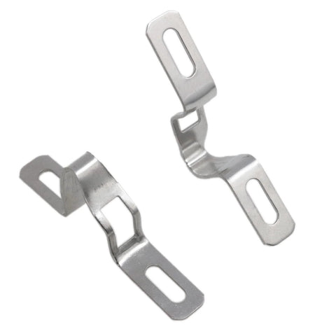 2 Pieces Silver Sliding Door Keepers With Glass Lock Latch For Sliding Patio Doors Including Mounting Screws, Durable Zinc Alloy Construction, Chrome Plated, Waterproof And Rust-Resistant, Size 2.36 x 0.38 x 0.82 Inches