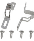 2 Pieces Silver Sliding Door Keepers With Glass Lock Latch For Sliding Patio Doors Including Mounting Screws, Durable Zinc Alloy Construction.