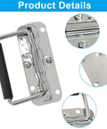 Two Pack 4.33 Inch Silver Spring Loaded Handles for Toolboxes Chest Cases Storage Boxes with Rubber Grip