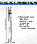 Dimensions of TIG Wire Feeder Pen For 1 32nd To 1 8th Inch Wires, Smooth, Precise Wire Delivery, Silver Zonon