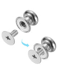 Ball Head Stud Rivet Set 4 5 6 7 8 Mm Head Diameter Back Screws 50 Pack Silver Tone Zinc Alloy Button Nipple Rivets for DIY