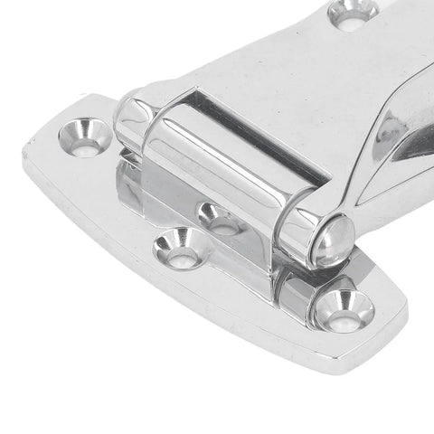 Close-up of Silver TYJH06 Toolbox Hinge Zinc Alloy Heavy Duty Toolbox Latch Hardware for Truck Toolboxes Trailer Doors.