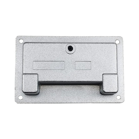 Zinc Alloy Recessed Pull Handle For Cabinets And Equipment Slim Flush Lift Door Handle 4.37 By 2.74 Inches Sand Chrome Plated