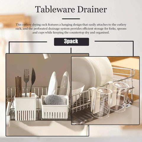 3 Pack Silverware Drying Basket and Cup Rack for Drying in Kitchen on dish rack