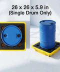 Single Drum Spill Containment Pallet With 15 Gallon Sump And 2000 Lbs Static Load, 26 By 26 Inch HDPE Platform With Blue Drum