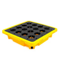 Side view of Single Drum Spill Containment Pallet With 15 Gallon Sump And 2000 Lbs Static Load, 26 By 26 Inch HDPE Platform