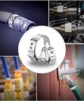 40 Pcs 15.3mm-18.5mm Single Ear Hose Clamps 304 Stainless Steel PEX Cinch Clamps for Pipe Fitting Connections in use