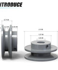 Single Groove V Belt Pulley For V-Belt Drive Systems, Two Point Five Inch Outer Diameter, Five Eighth Inch Bore, Cast Iron 1 Groove