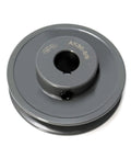 Single Groove V Belt Pulley With Three Inch Outer Diameter And Five Eighth Inch Bore Fixed Bore For V Belt Sections A AX 4L. Cast iron design.