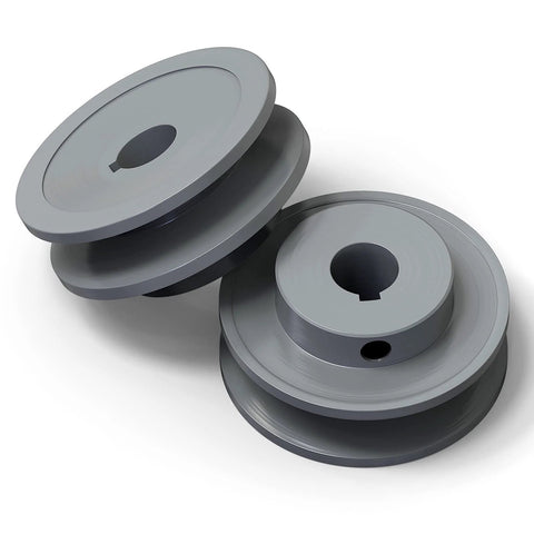 Single Groove V Belt Pulley For V-Belt Drive Systems, Two Point Five Inch Outer Diameter, Five Eighth Inch Bore, Cast Iron 1 Groove