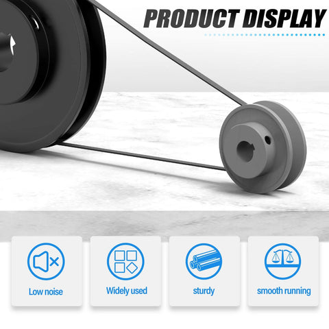 Single Groove V Belt Pulley For V-Belt Drive Systems, Two Point Five Inch Outer Diameter, Five Eighth Inch Bore, cast iron display