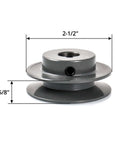 2.5 Inch Outer Diameter Single Groove Web Sheave With Five Eighths Inch Fixed Bore For V Belt Pulleys 4L A AX Cast Iron