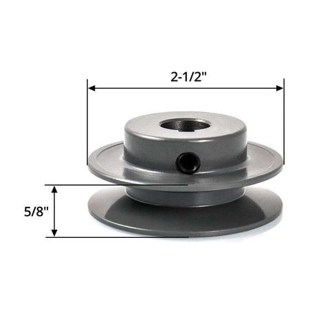 2.5 Inch Outer Diameter Single Groove Web Sheave With Five Eighths Inch Fixed Bore For V Belt Pulleys 4L A AX Cast Iron