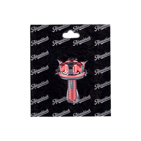 CNC Machined Knurled Harley Seat Bolt Kit with a hard anodized finish and one quarter inch threads, single bolt front view