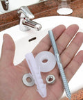 Heavy Duty Stainless Steel Sink Mounting Kit For Wall Mounted Pedestal Sinks With Expansion Plugs And Rubber Washers Corrosion Resistant 304 Stainless Steel Bathroom Hardware To Stop Wobble And Secure Your Wash Basin components in hand