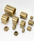 12 Pack Flange Sleeve Bearings Self Lubricating Sintered Bronze Bushings arranged on white surface