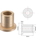 Flange Sleeve Bearings 10mm Bore 16mm OD 20mm Length 22mm Flange Diameter 3mm Flange Thickness Sintered Bronze