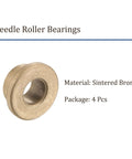 4 Pack Flange Sleeve Bearings 10mm x 16mm x 10mm Self Lubricating Sintered Bronze Bushing, single bearing image