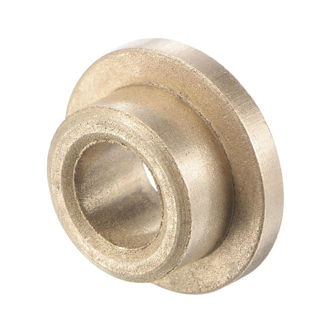Flange Sleeve Bearings For 6mm Bore 10mm OD 6mm Length With 14mm Flange Diameter And 2mm Flange Thickness Sintered Bronze