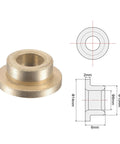 Flange Sleeve Bearings For 6mm Bore 10mm OD 6mm Length With 14mm Flange Diameter And 2mm Flange Thickness Sintered Bronze