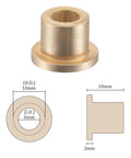 4 Pack Flange Sleeve Bearings Sintered Bronze Self Lubricating Bushings With 6mm Bore 10mm Outer Diameter 10mm Length 2mm Flange Thickness