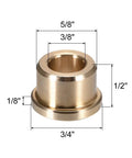 Sintered Bronze Flange Bearing Sleeve Three Eighths Bore Five Eighths Outer Diameter One Half Inch Length Three Quarter Flange Diameter One Eighth Flange Thickness