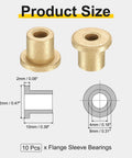 Premium Sintered Bronze Flange Sleeve Bearings With 4mm Bore 8mm Outer Diameter 10mm Length 12mm Flange Diameter 10 Pack