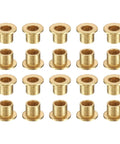 Premium 20 Piece Flange Sleeve Bearings Set With 6mm Bore 8mm Outer Diameter 8mm Length 12mm Flange Diameter And 1.2mm Flange Thickness Self Lubricating Sintered Bronze Bushings For CNC DIY Projects Machinery And Automotive displayed in rows.